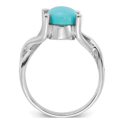 Sterling Silver Simulated Turquoise Ring – view 3