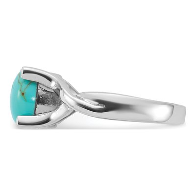 Sterling Silver Simulated Turquoise Ring – view 4