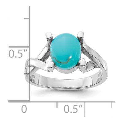 Sterling Silver Simulated Turquoise Ring – view 6