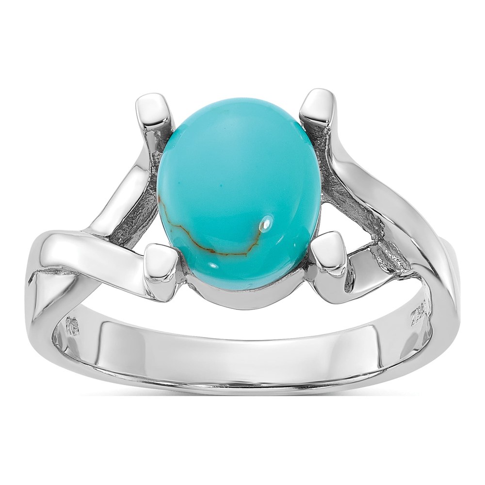 Sterling Silver Simulated Turquoise Ring