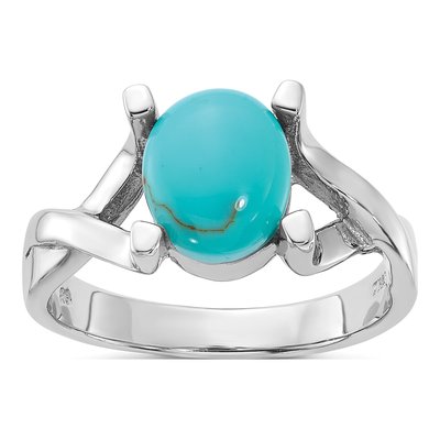 Sterling Silver Simulated Turquoise Ring