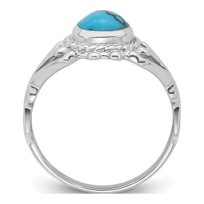 Sterling Silver Reconstituted Turquoise Ring – view 3