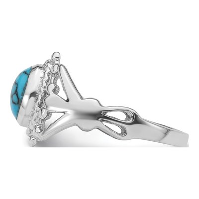 Sterling Silver Reconstituted Turquoise Ring – view 4