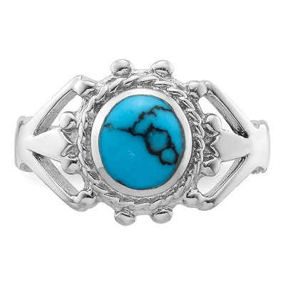 Sterling Silver Reconstituted Turquoise Ring – view 5