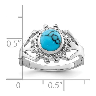 Sterling Silver Reconstituted Turquoise Ring – view 6