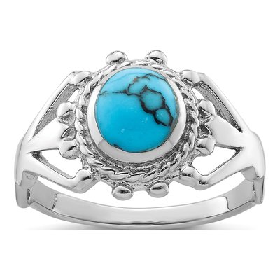 Sterling Silver Reconstituted Turquoise Ring