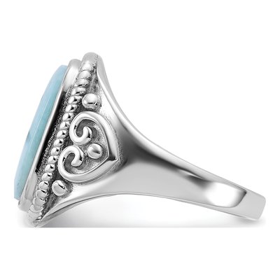 Sterling Silver Larimar Ring – view 4