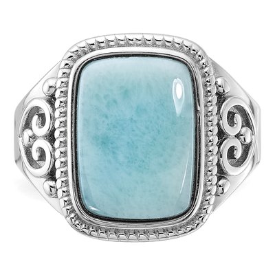 Sterling Silver Larimar Ring – view 5