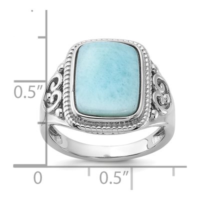 Sterling Silver Larimar Ring – view 6