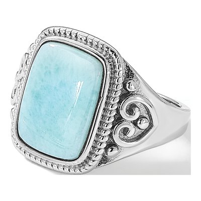 Sterling Silver Larimar Ring – view 8