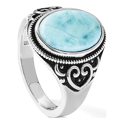 Sterling Silver Larimar Filigree Ring – view 8