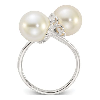 Sterling Silver Simulated Pearl Ring – view 2