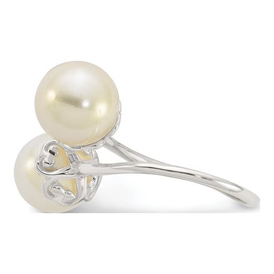 Sterling Silver Simulated Pearl Ring – view 3