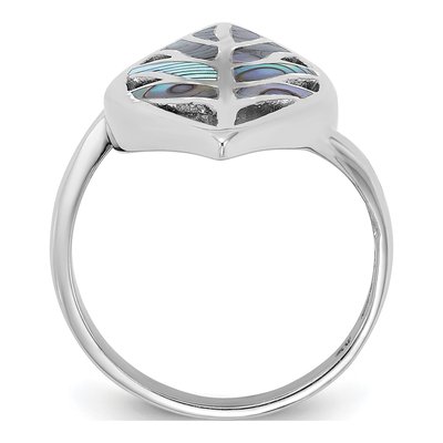 Sterling Silver Abalone Leaf Ring – view 2