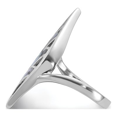 Sterling Silver Abalone Leaf Ring – view 3