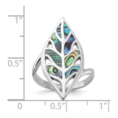 Sterling Silver Abalone Leaf Ring – view 5