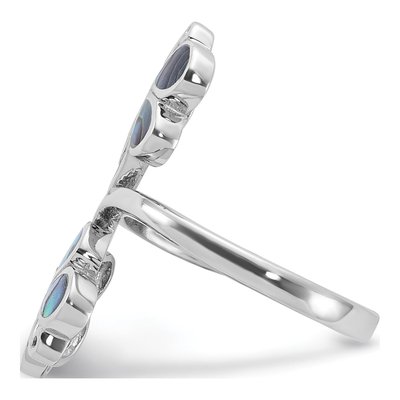 Sterling Silver Abalone Double Butterfly Ring – view 3