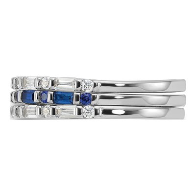 Sterling Silver Blue & White CZ 3-Ring Set – view 4