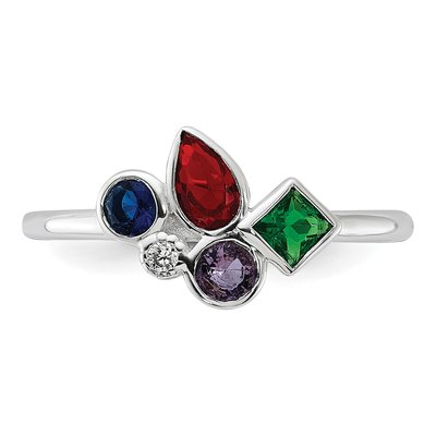 Sterling Silver CZ Multi-Color Ring – view 5