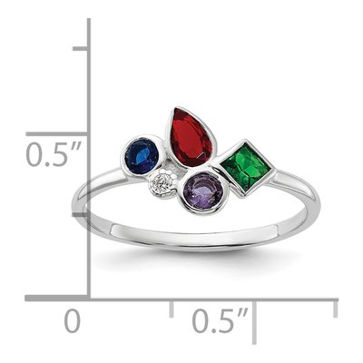 Sterling Silver CZ Multi-Color Ring – view 6