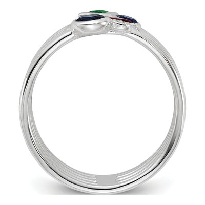 Sterling Silver CZ Multi-Color Statement Ring – view 3