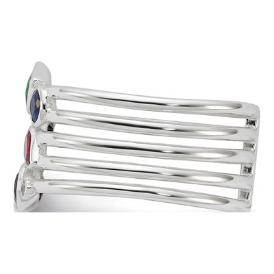 Sterling Silver CZ Multi-Color Statement Ring – view 4