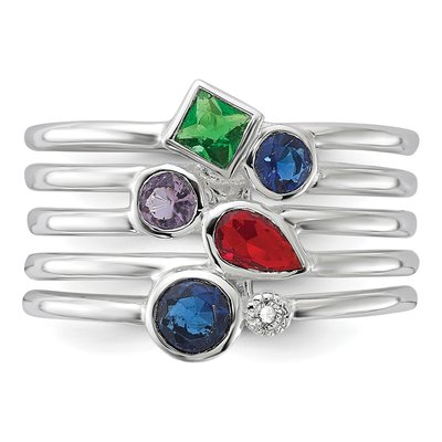 Sterling Silver CZ Multi-Color Statement Ring – view 5