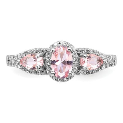 Sterling Silver CZ & Crystal Ring – view 5