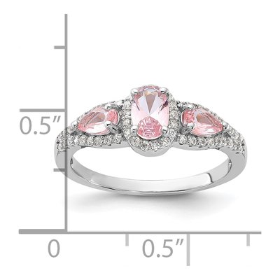 Sterling Silver CZ & Crystal Ring – view 6