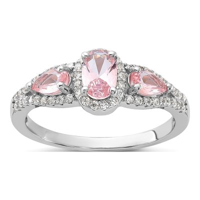 Sterling Silver CZ & Crystal Ring