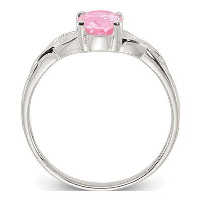 Sterling Silver CZ Oval Ring – view 3