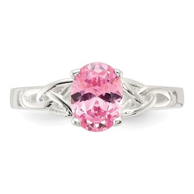 Sterling Silver CZ Oval Ring – view 5