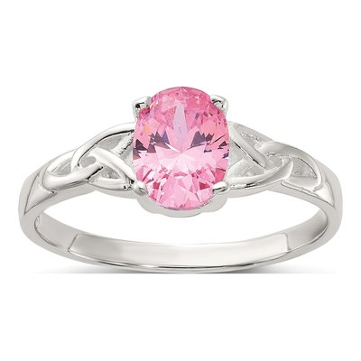 Sterling Silver CZ Oval Ring