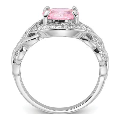 Sterling Silver CZ Braided Ring – view 3