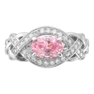 Sterling Silver CZ Braided Ring – view 5