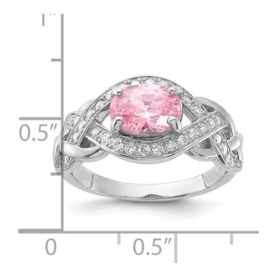 Sterling Silver CZ Braided Ring – view 6