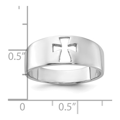 Men's Sterling Silver Cut-Out Cross Ring – view 6