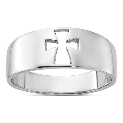 Men's Sterling Silver Cut-Out Cross Ring