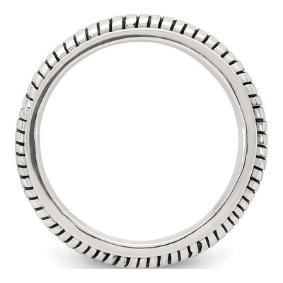 Men's Sterling Silver Oxidized Half Round Ring – view 3