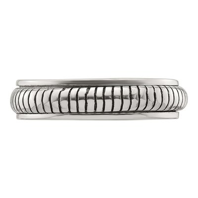 Men's Sterling Silver Oxidized Half Round Ring – view 4