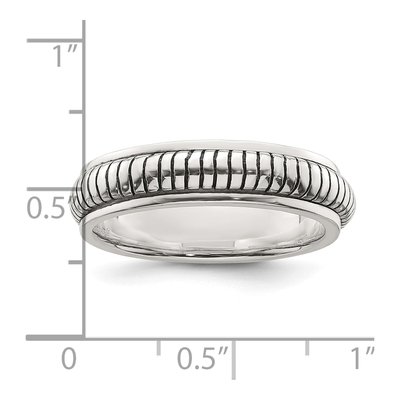 Men's Sterling Silver Oxidized Half Round Ring – view 5