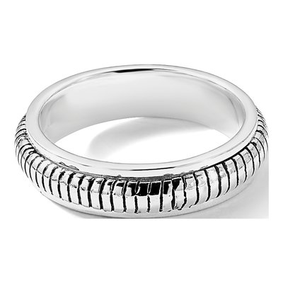 Men's Sterling Silver Oxidized Half Round Ring – view 7