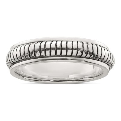 Men's Sterling Silver Oxidized Half Round Ring