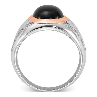 Men's Sterling Silver Onyx & CZ Ring – view 3