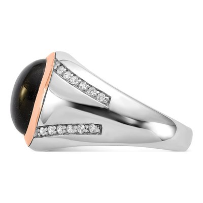 Men's Sterling Silver Onyx & CZ Ring – view 4