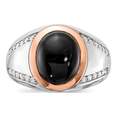 Men's Sterling Silver Onyx & CZ Ring – view 5