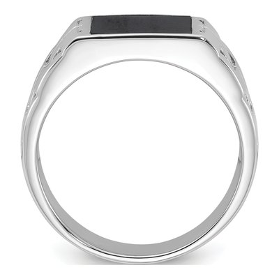 Men's Sterling Silver Onyx Ring – view 3