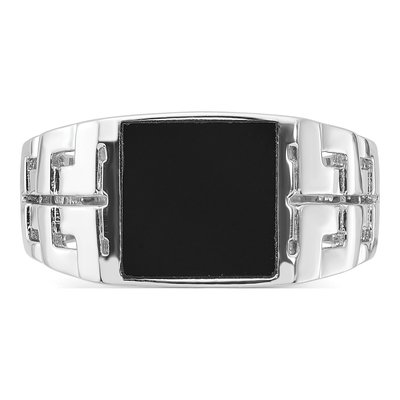 Men's Sterling Silver Onyx Ring – view 5