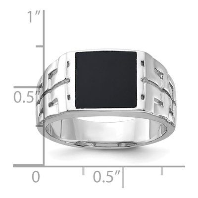Men's Sterling Silver Onyx Ring – view 6
