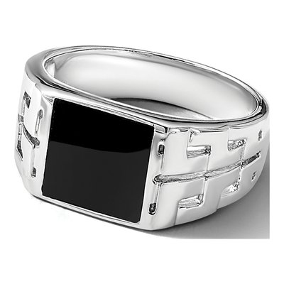 Men's Sterling Silver Onyx Ring – view 8